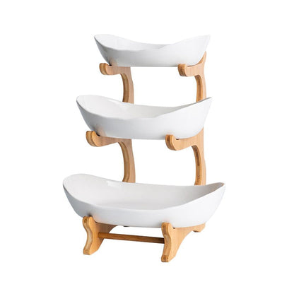 White Three Layers Plastic Serving Dish - Maha fashions -  House Holds