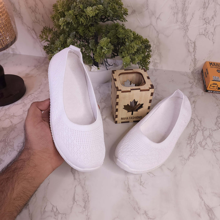 White Women Comfortable Loafers Casual Slip On - Maha fashions -  woman footwear