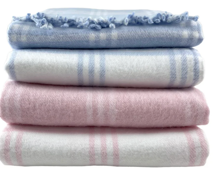 Window Pane Check Flannel with Fringe Children's Blanket