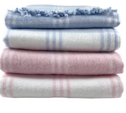 Window Pane Check Flannel with Fringe Children's Blanket