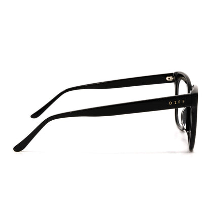diff eyewear winston black clear glasses side view