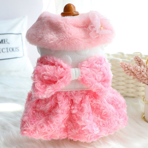 Winter Cat or Dog Fancy Winter Dress - Outfit-Small Dog Clothes-Pet Party Clothing
