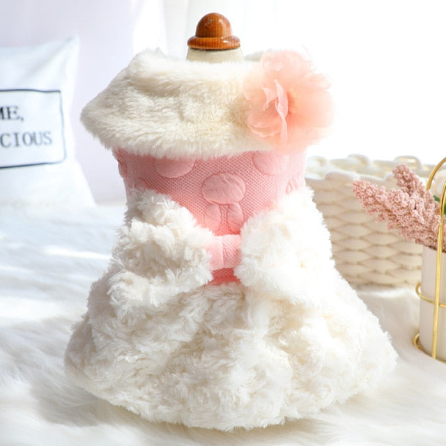 Winter Cat or Dog Fancy Winter Dress - Outfit-Small Dog Clothes-Pet Party Clothing