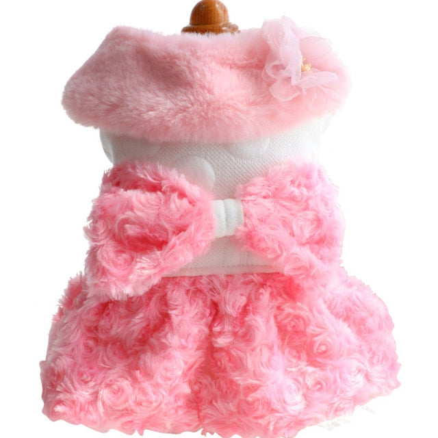 Winter Cat or Dog Fancy Winter Dress - Outfit-Small Dog Clothes-Pet Party Clothing