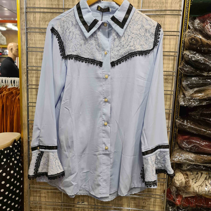 Women Collar Contrast tops - Maha fashions -  Women Tops