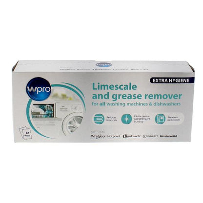 WPRO Limescale And Grease Remover / Descaler  Washing Machine and Dishwasher (Pack Of 12) DES121 |  C00424828