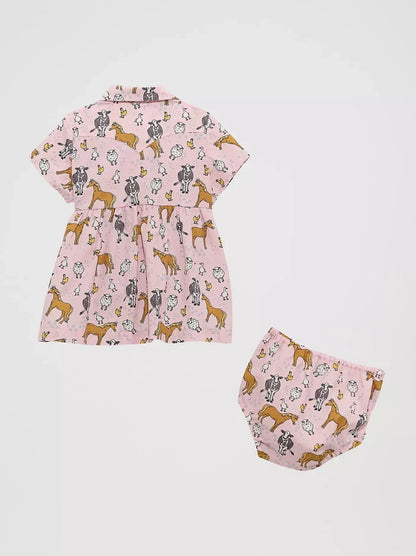 Wrangler Baby & Toddler Girl's Printed Western Snap Dress in Pink Horses