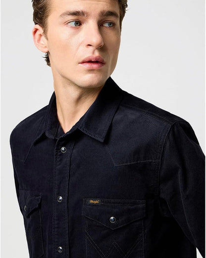 Wrangler Black Corduroy Western Shirt