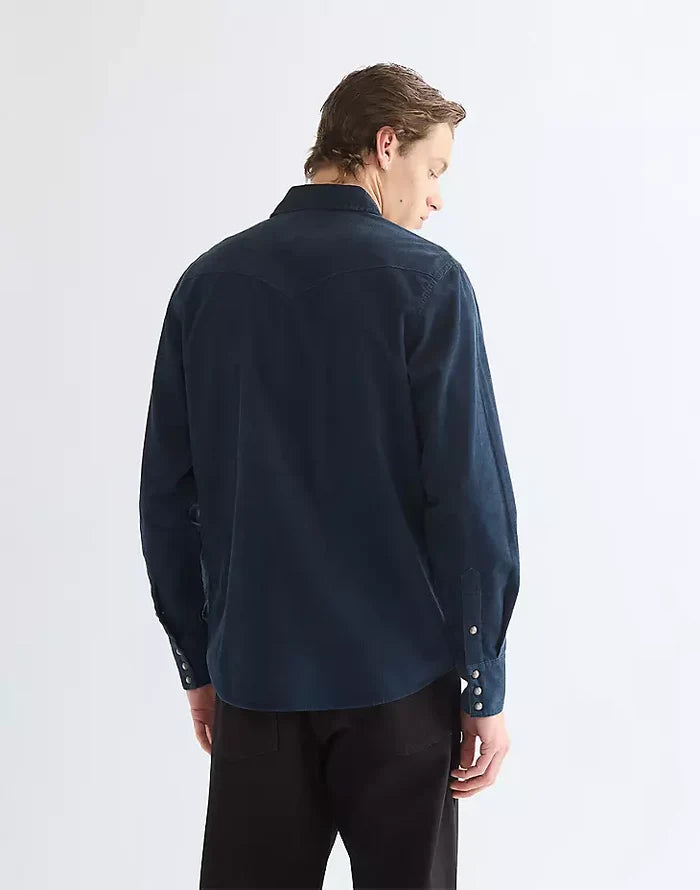 Wrangler Navy Corduroy Western Shirt