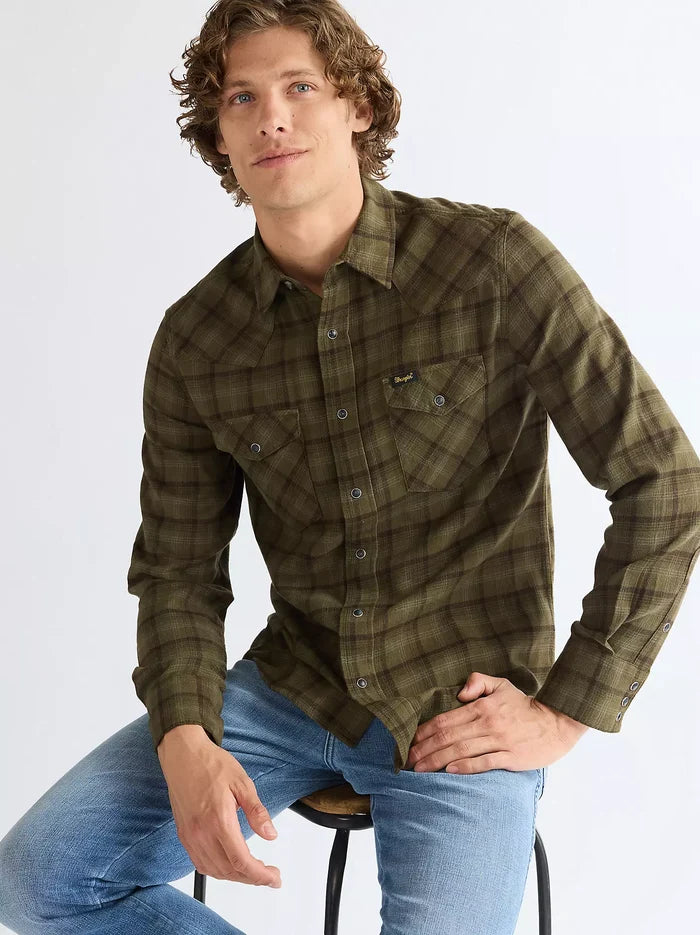 Wrangler Olive Night Western Shirt