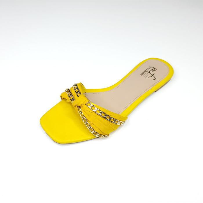 Yellow Chain Slippers - Maha fashions -