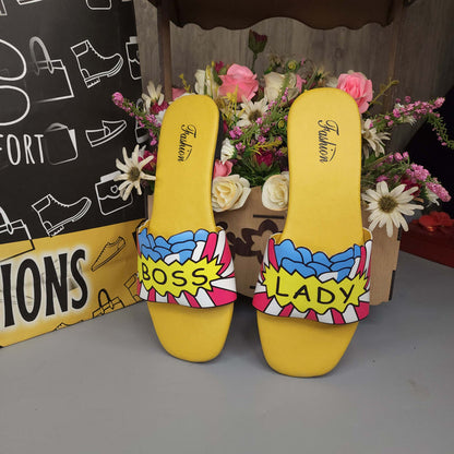 Yellow Funky Slippers - Maha fashions -  Women Clothing