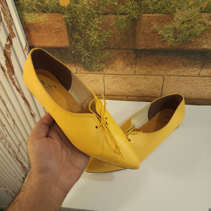 Yellow Pointed Pumps in Flat - Maha fashions -  Women Footwear