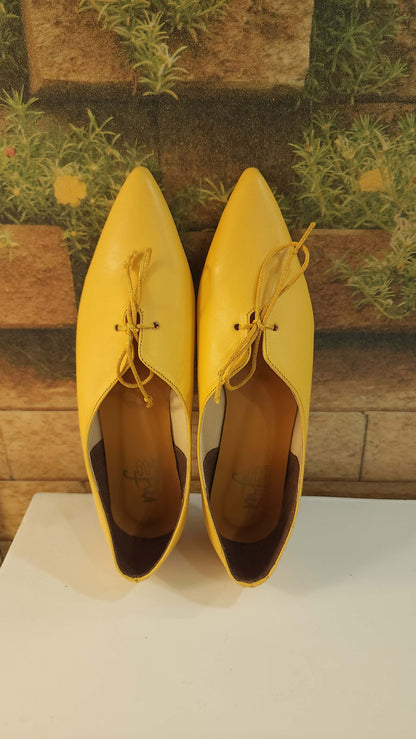 Yellow Pointed Pumps in Flat - Maha fashions -  Women Footwear