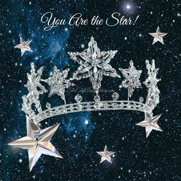 You are the Star - Rhinestone Crystal Fashion Bridal Tiara-Crown for Wedding or Mis Quince