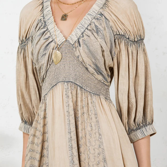 Young Threads Faded Boho Western Midi Dress