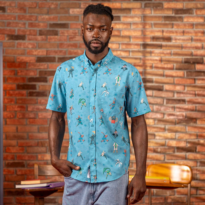 RSVLTS Marvel Marvel Friendly Neighborhood Spiderman "After-School Activities" _ KUNUFLEX Short Sleeve Shirt Marvel Friendly Neighborhood Spiderman "After-School Activities" _ KUNUFLEX Short Sleeve Shirt