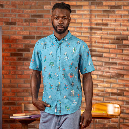 RSVLTS Marvel Marvel Friendly Neighborhood Spiderman "After-School Activities" _ KUNUFLEX Short Sleeve Shirt Marvel Friendly Neighborhood Spiderman "After-School Activities" _ KUNUFLEX Short Sleeve Shirt