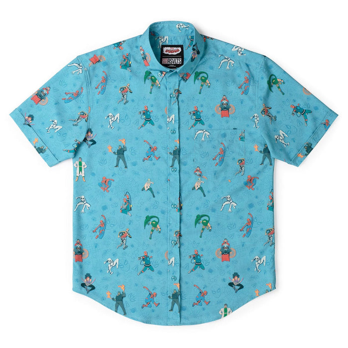 RSVLTS Marvel Marvel Friendly Neighborhood Spiderman "After-School Activities" _ KUNUFLEX Short Sleeve Shirt Marvel Friendly Neighborhood Spiderman "After-School Activities" _ KUNUFLEX Short Sleeve Shirt