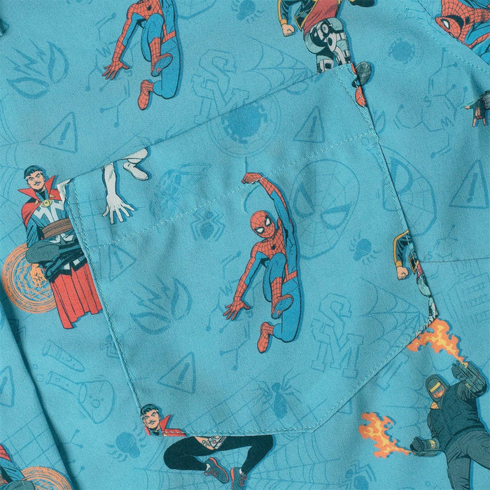 RSVLTS Marvel Marvel Friendly Neighborhood Spiderman "After-School Activities" _ Women's KUNUFLEX Short Sleeve Shirt Marvel Friendly Neighborhood Spiderman "After-School Activities" _ Women's KUNUFLEX Short Sleeve Shirt