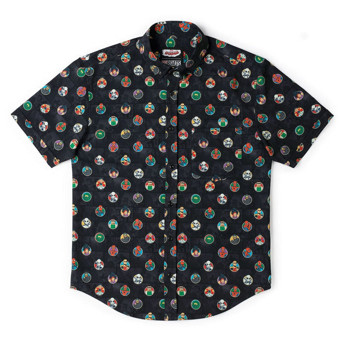 RSVLTS Marvel Marvel Friendly Neighborhood Spiderman "(Circles) Allies and Archenemies" _ KUNUFLEX Short Sleeve Shirt Marvel Friendly Neighborhood Spiderman "(Circles) Allies and Archenemies" _ KUNUFLEX Short Sleeve Shirt