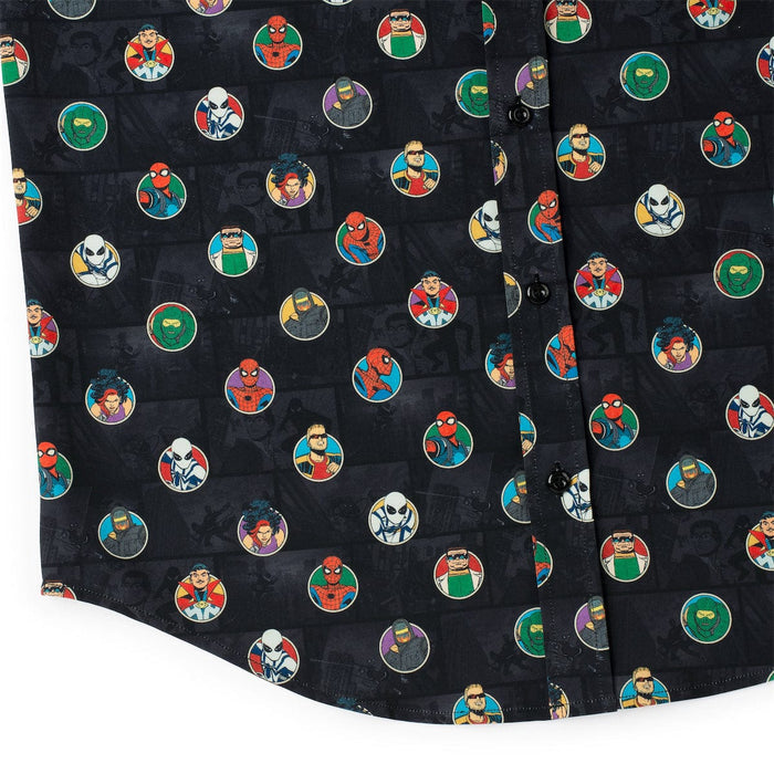 RSVLTS Marvel Marvel Friendly Neighborhood Spiderman "(Circles) Allies and Archenemies" _ KUNUFLEX Short Sleeve Shirt Marvel Friendly Neighborhood Spiderman "(Circles) Allies and Archenemies" _ KUNUFLEX Short Sleeve Shirt