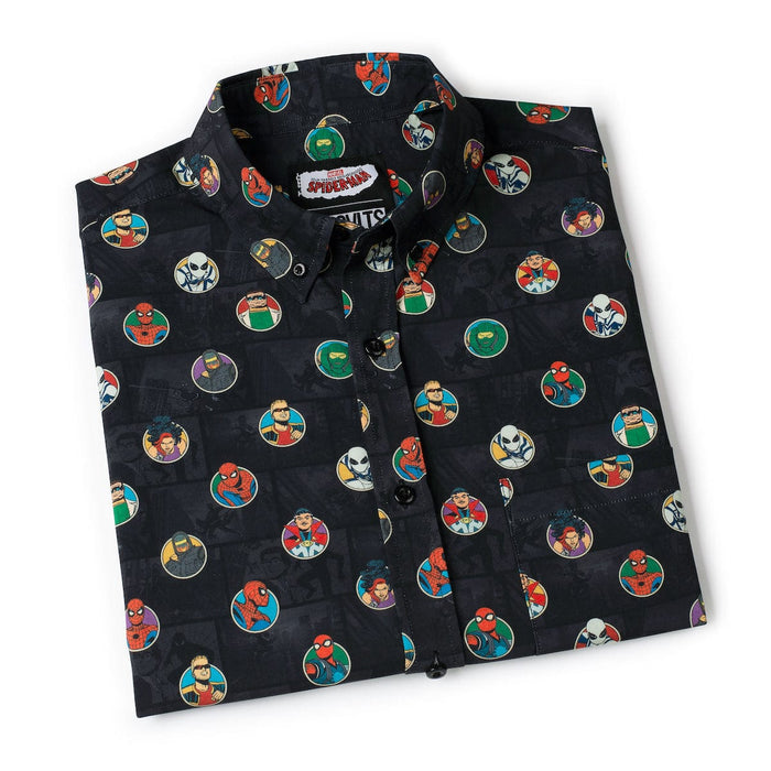 RSVLTS Marvel Marvel Friendly Neighborhood Spiderman "(Circles) Allies and Archenemies" _ KUNUFLEX Short Sleeve Shirt Marvel Friendly Neighborhood Spiderman "(Circles) Allies and Archenemies" _ KUNUFLEX Short Sleeve Shirt