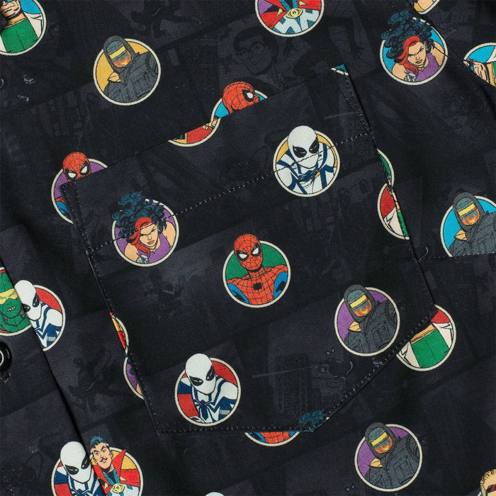 RSVLTS Marvel Marvel Friendly Neighborhood Spiderman "(Circles) Allies and Archenemies" _ Women's KUNUFLEX Short Sleeve Shirt Marvel Friendly Neighborhood Spiderman "(Circles) Allies and Archenemies" _ Women's KUNUFLEX Short Sleeve Shirt