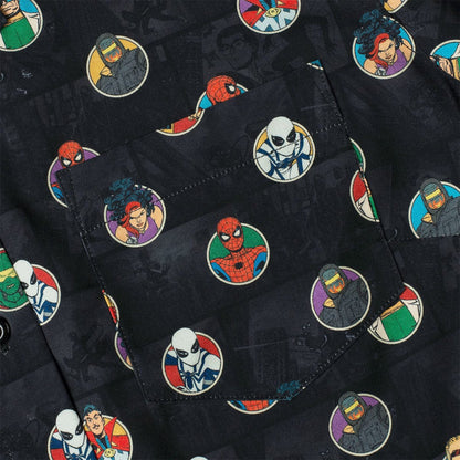 RSVLTS Marvel Marvel Friendly Neighborhood Spiderman "(Circles) Allies and Archenemies" _ Women's KUNUFLEX Short Sleeve Shirt Marvel Friendly Neighborhood Spiderman "(Circles) Allies and Archenemies" _ Women's KUNUFLEX Short Sleeve Shirt