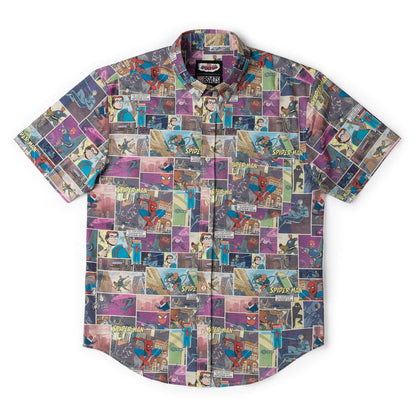 RSVLTS Marvel Marvel Friendly Neighborhood Spiderman "Comic Book" _ KUNUFLEX Short Sleeve Shirt Marvel Friendly Neighborhood Spiderman "Comic Book" _ KUNUFLEX Short Sleeve Shirt