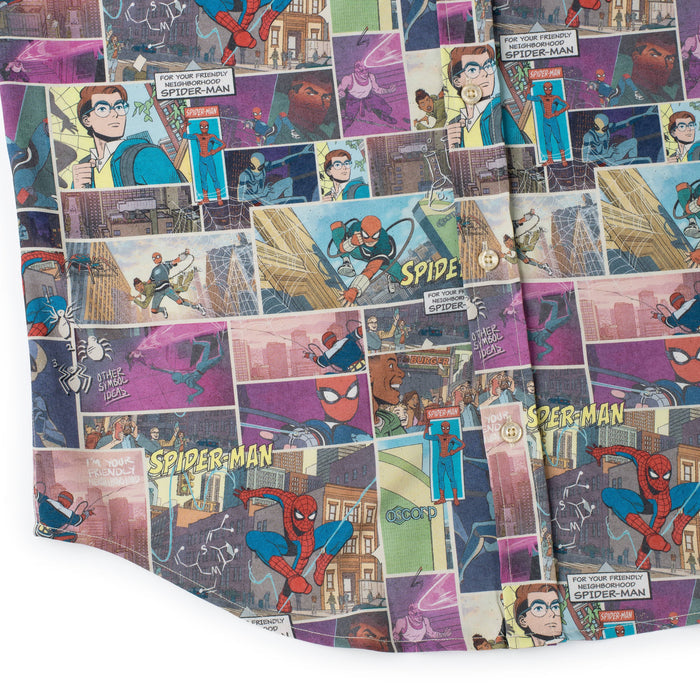 RSVLTS Marvel Marvel Friendly Neighborhood Spiderman "Comic Book" _ KUNUFLEX Short Sleeve Shirt Marvel Friendly Neighborhood Spiderman "Comic Book" _ KUNUFLEX Short Sleeve Shirt