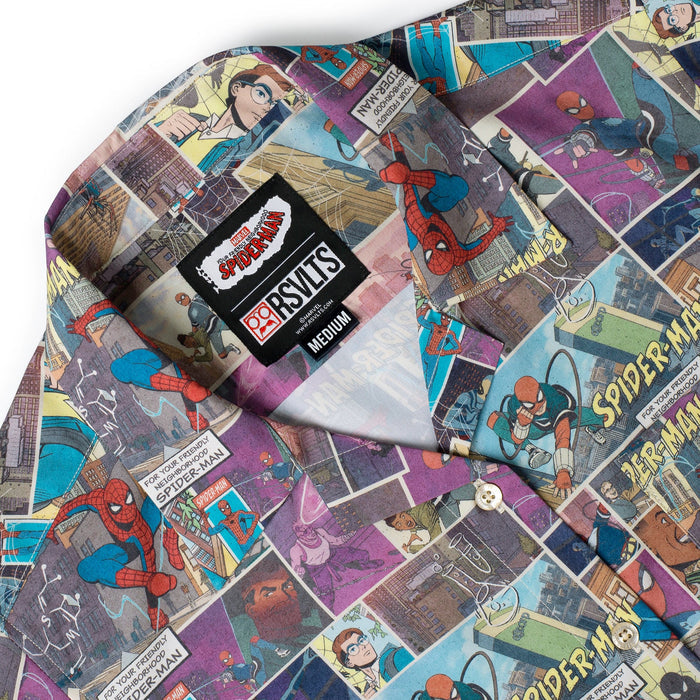 RSVLTS Marvel Marvel Friendly Neighborhood Spiderman "Comic Book" _ Women's KUNUFLEX Short Sleeve Shirt Marvel Friendly Neighborhood Spiderman "Comic Book" _ Women's KUNUFLEX Short Sleeve Shirt