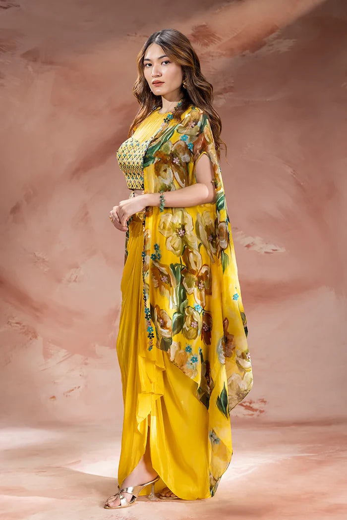 Zeya Drape Skirt Set