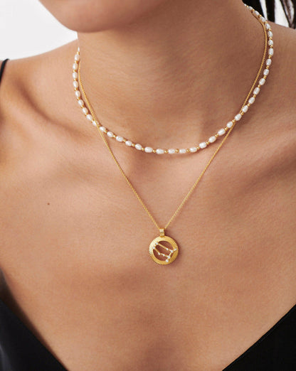Zodiac Constellation Pendant Necklace - Gemini | 18ct Gold Plated Vermeil/Gemini Necklaces Missoma
